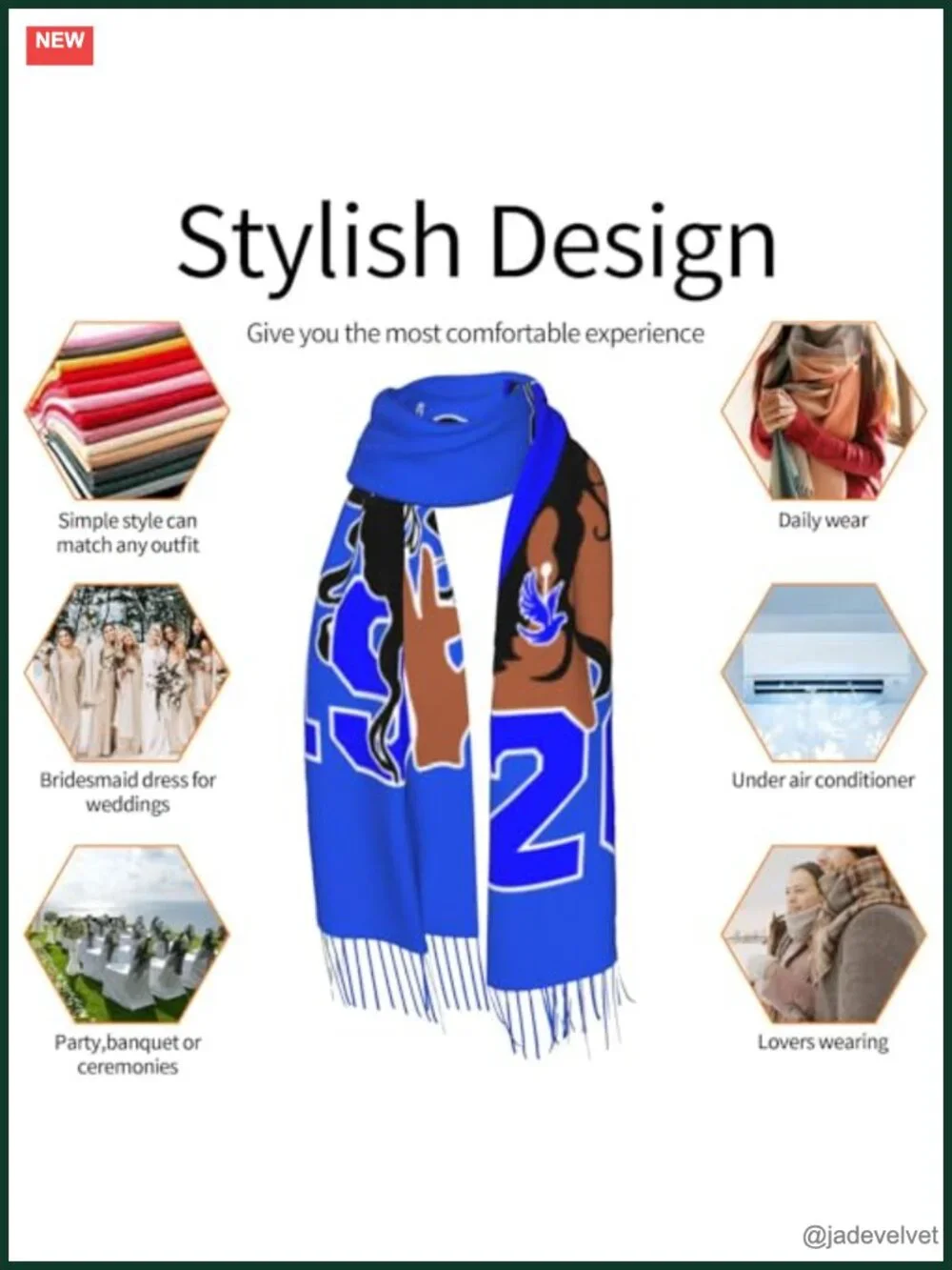 Soft Cashmerette Fringed Scarf Long Shawl Wrap Blanket